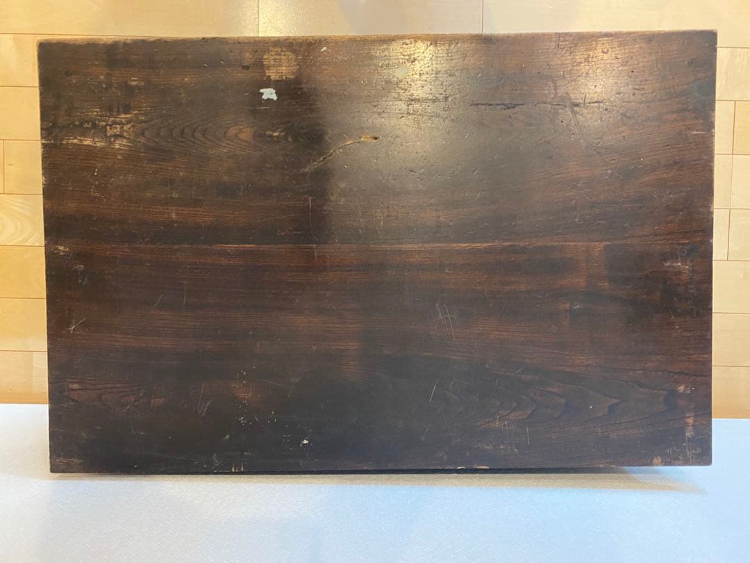 木製引き戸収納キャビネット　引き出し2つ