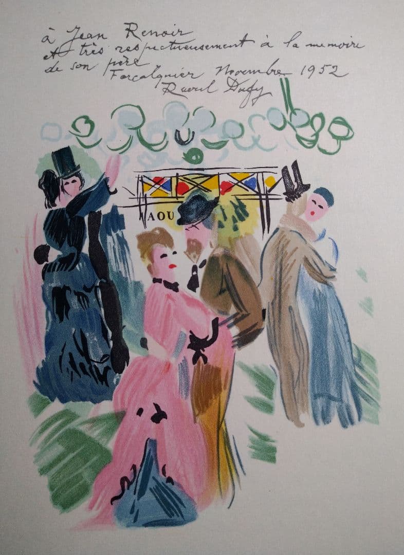 RRラウル デュフィの「画家への手紙」リトグラフ　「ルノワールに捧ぐ」本物保証