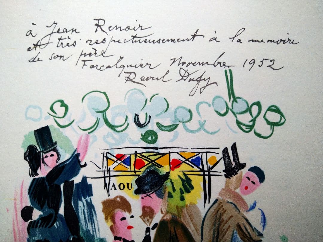 RRラウル デュフィの「画家への手紙」リトグラフ　「ルノワールに捧ぐ」本物保証