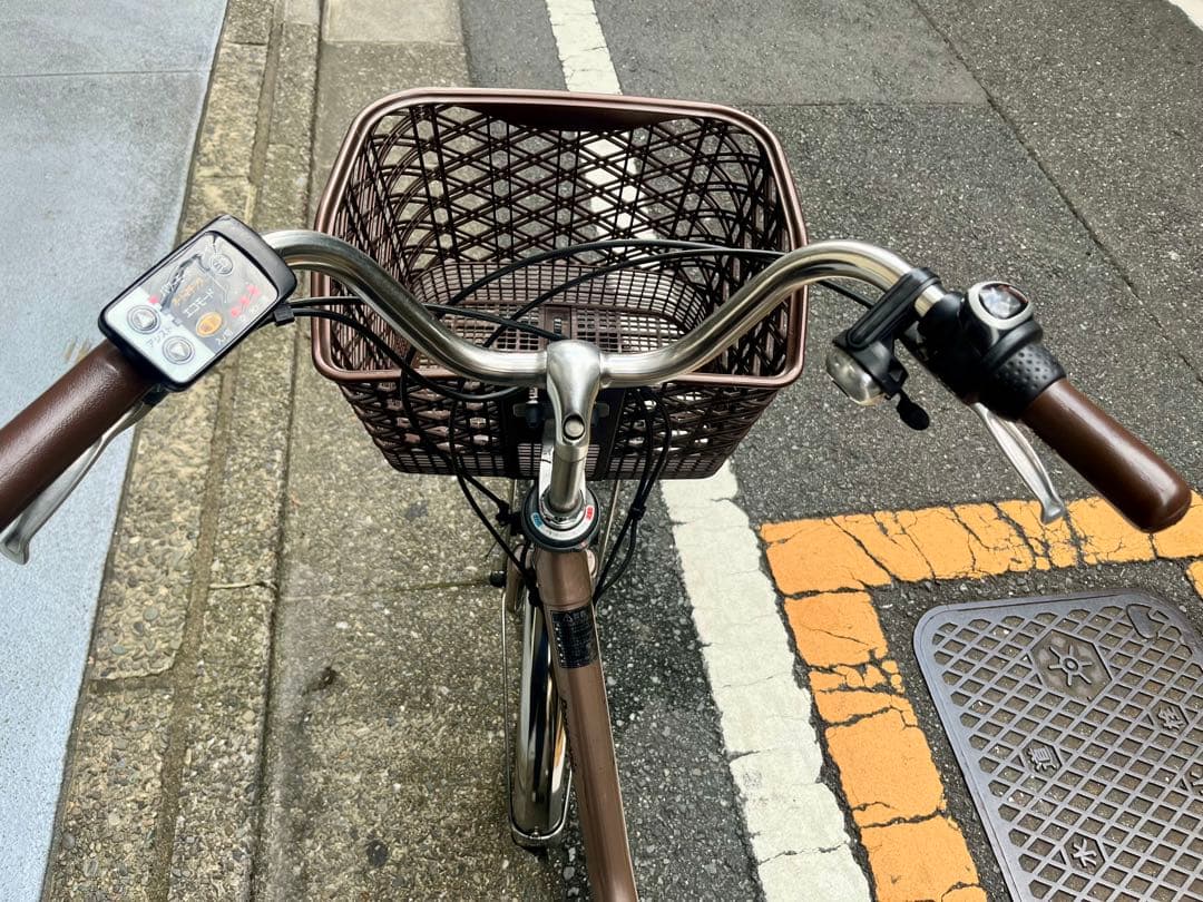 電動アシスト自転車 パナソニック　VIVI TX ブラウン 前面バスケット付き