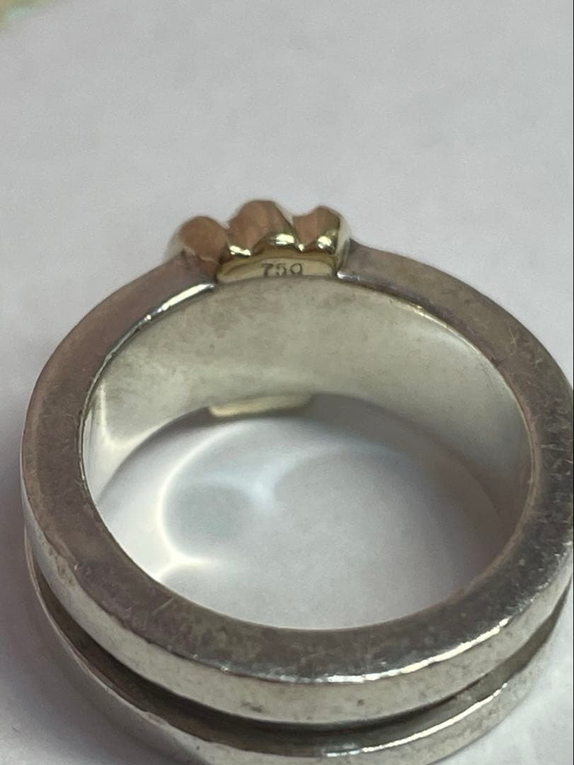 【中古】ティファニーリンググルーブドウィズ3ロウリング 約7号