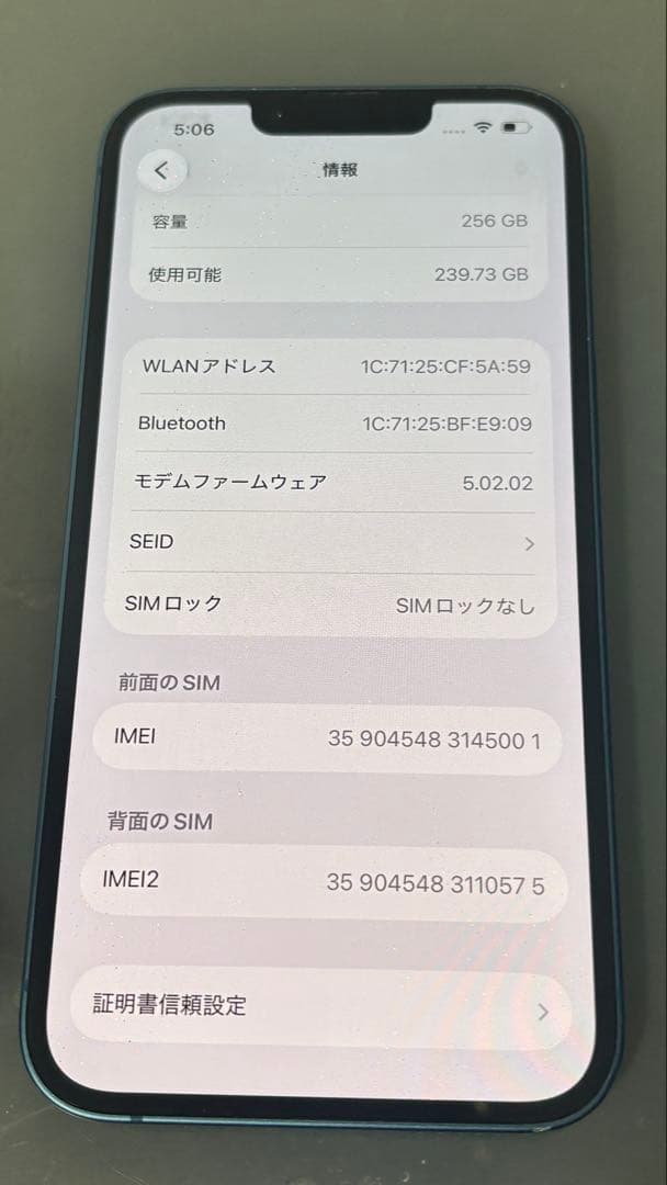 Apple iPhone 13 256GB ブルー