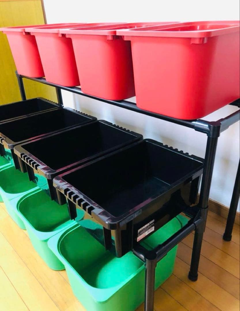 メダカ飼育ラック ブラック【接着剤付】 NVBOX13を12個置けます