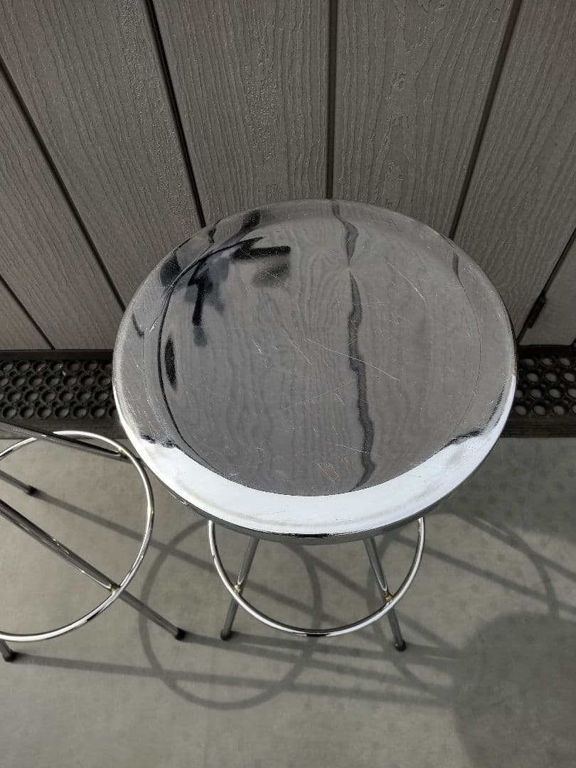 【引き取り】ステンレス スツール チェアー 2脚セット カウンター 植物台