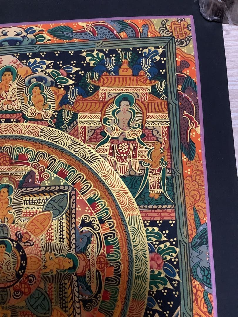 《 チベット密教　新品　1点物 》 手描き　曼荼羅　仏陀　釈迦　仏画　仏教　d3
