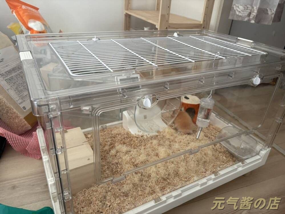 完全透明大型アクリルケージ ハムスターモルモット用 70.5x43.5x39cm
