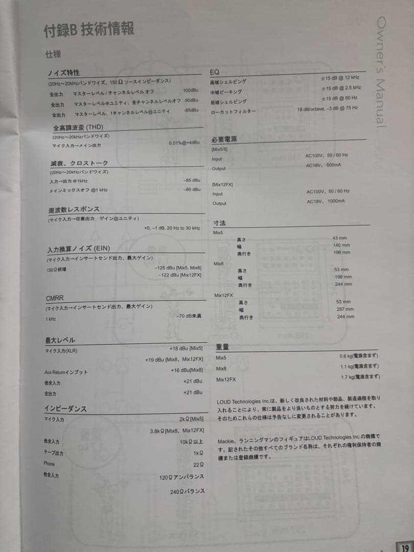 MACKIE マッキー MIX12FX アナログミキサー