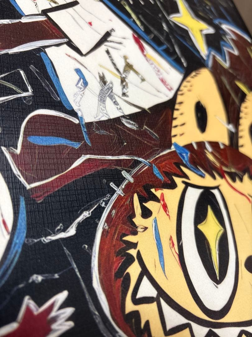 ③ラブブ　アート　ポップアート キャラクター印刷キャンバス　絵画　ブラック