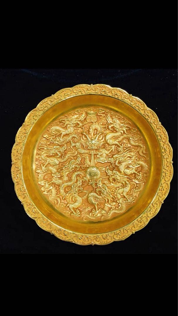 中国 大清 乾隆年製 九龍盤 灰皿 収蔵品 コレクション 骨董品 特製