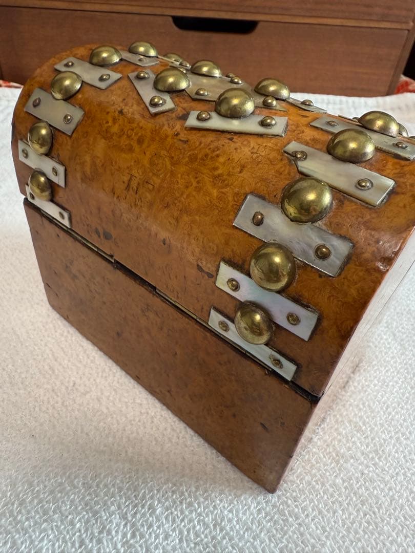 1850年代つけペンバコ、クリスタルインク瓶、螺鈿箱