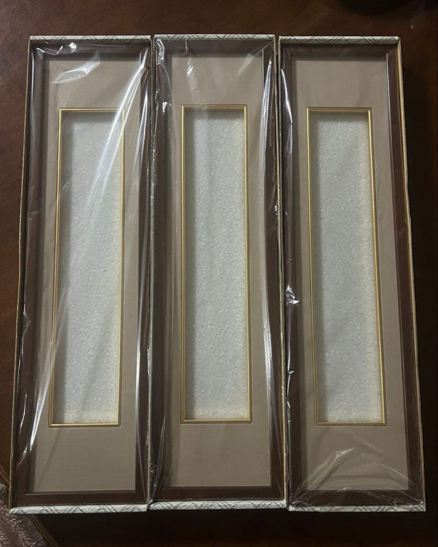 5767歩7 広巾短冊　ブラウン　日本製　３個セット