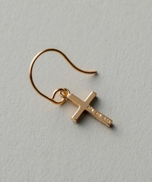 ete K18YG クロス ダイヤモンド ピアス