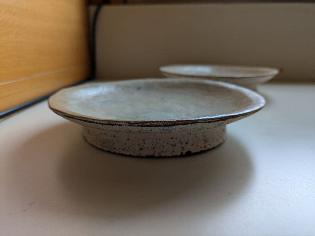 石原稔久　脚付皿　2枚