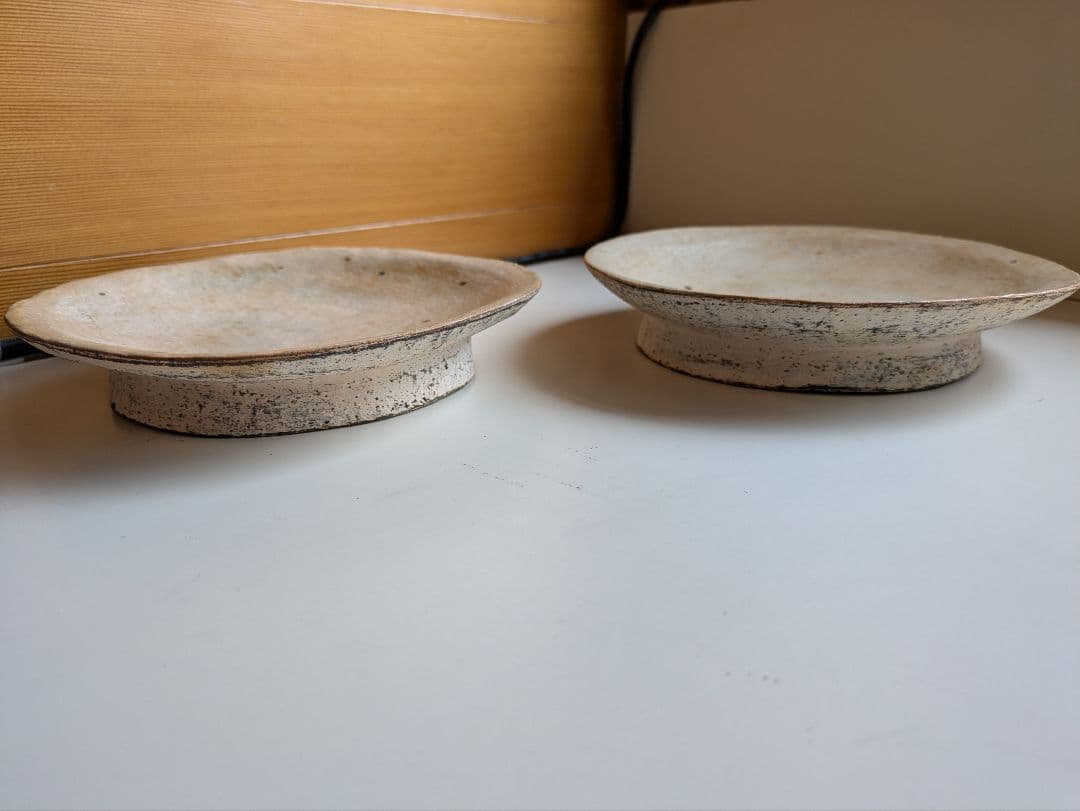 石原稔久　脚付皿　2枚