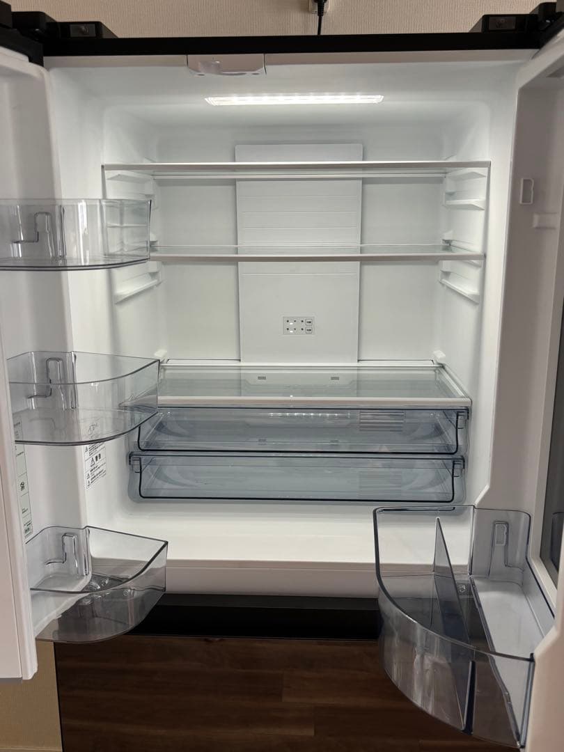 極美品 ツインバード 中身が見える冷蔵庫　フレンチドア 4ドア 冷凍冷蔵庫