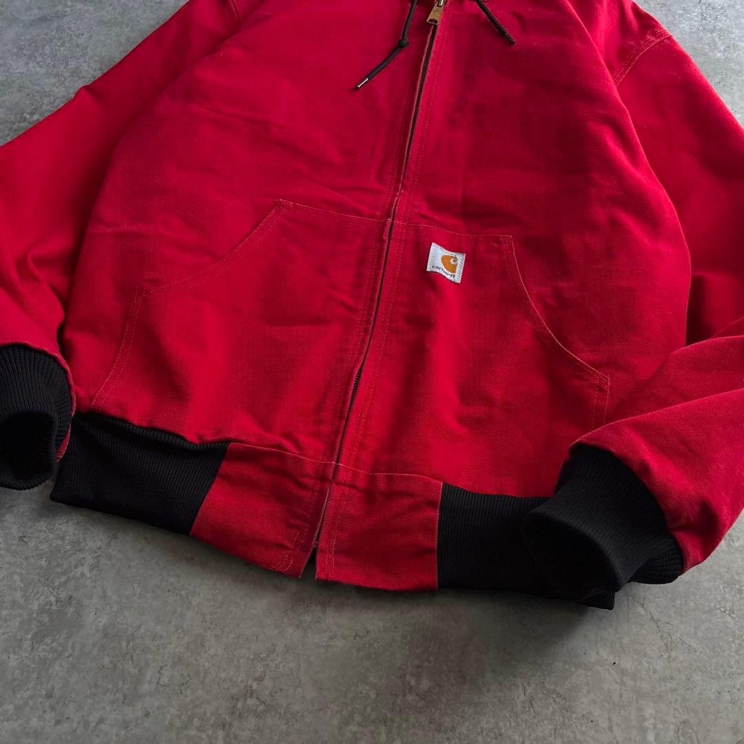 00's■carhartt【S】アクティブジャケット レッド ダック 希少サイズ