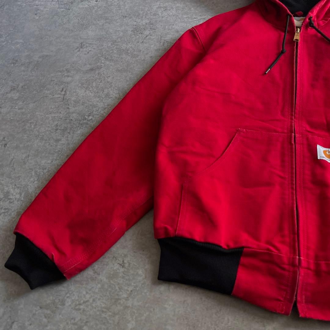 00's■carhartt【S】アクティブジャケット レッド ダック 希少サイズ