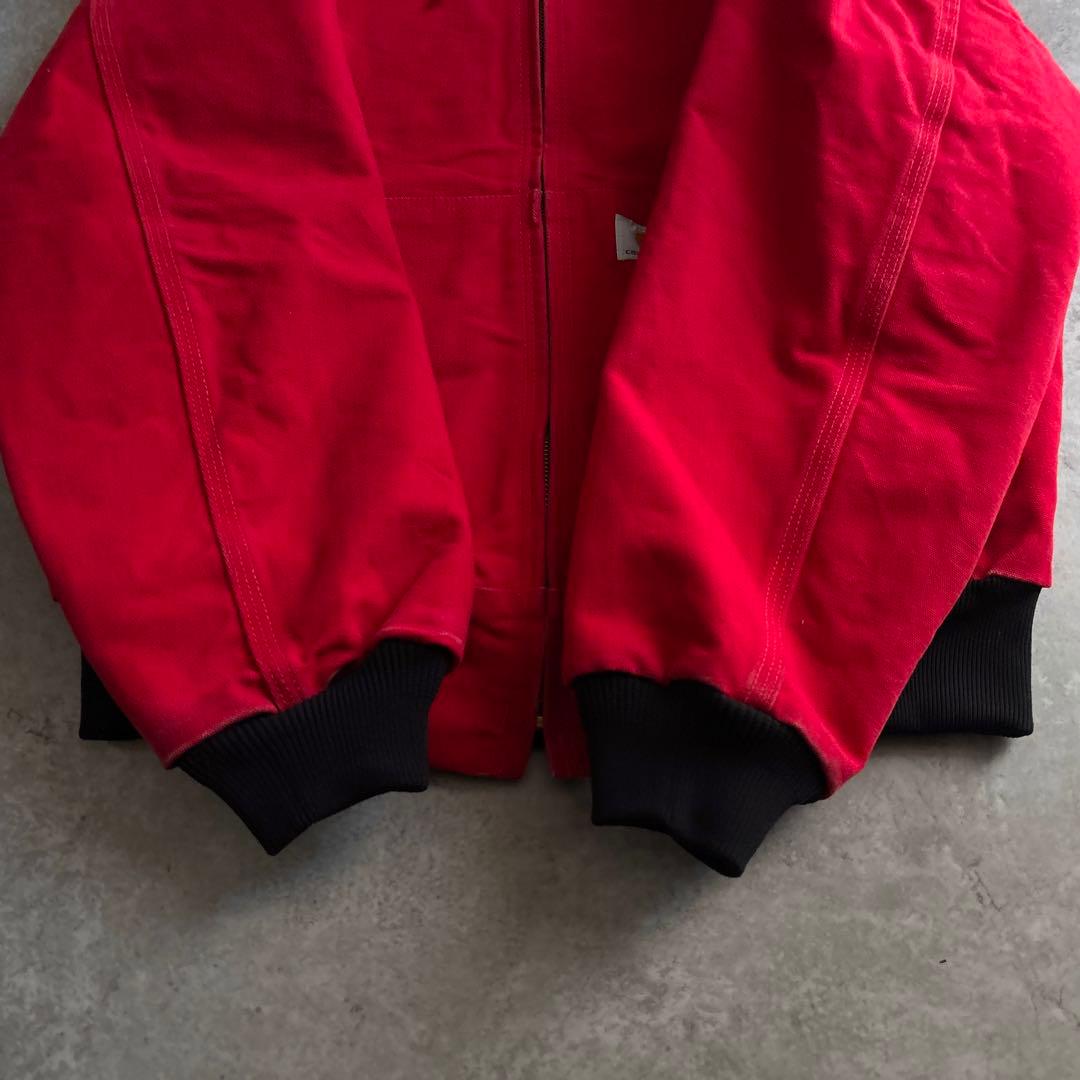 00's■carhartt【S】アクティブジャケット レッド ダック 希少サイズ