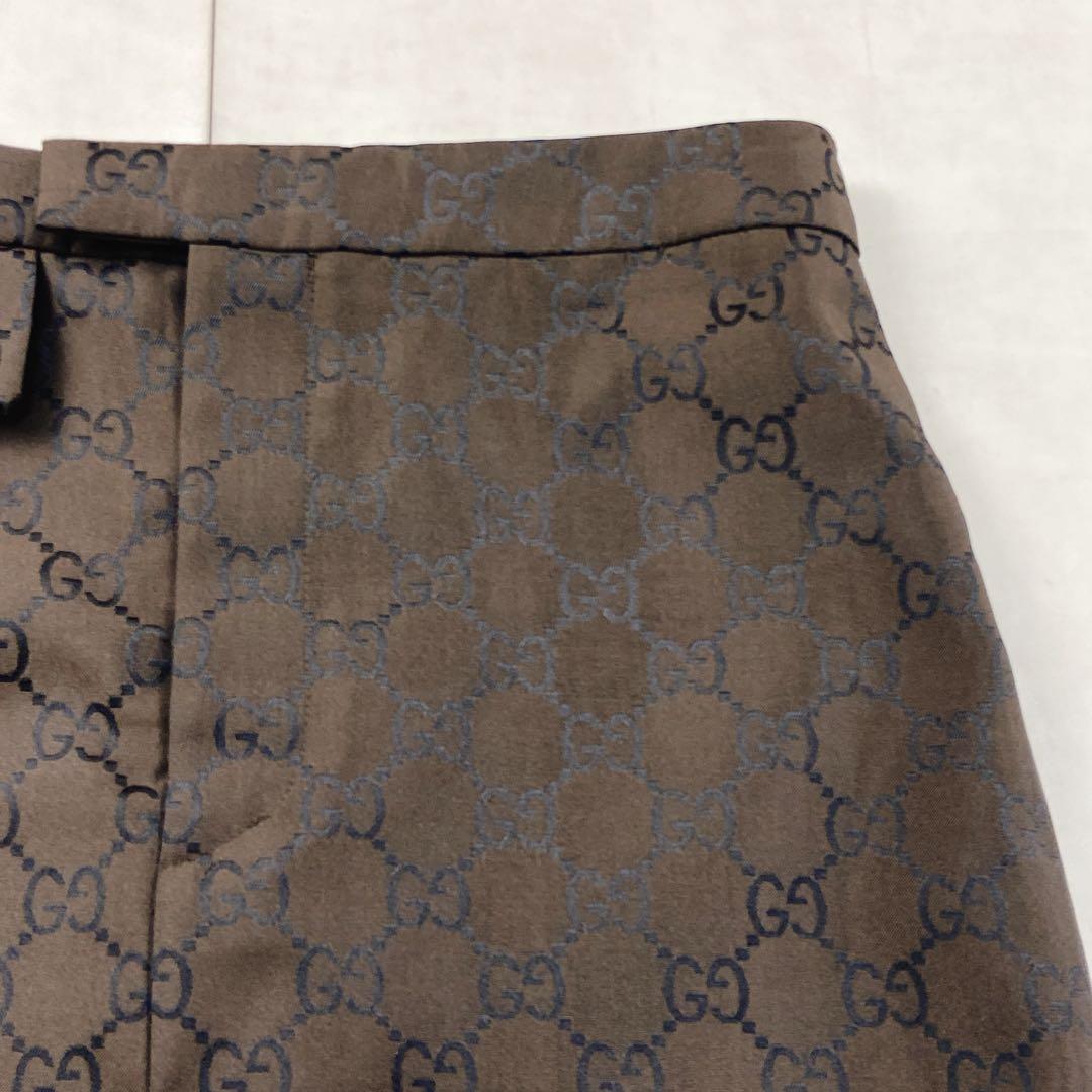 極美品 GUCCI GG柄 モノグラム スカート フロントポケット 40 L