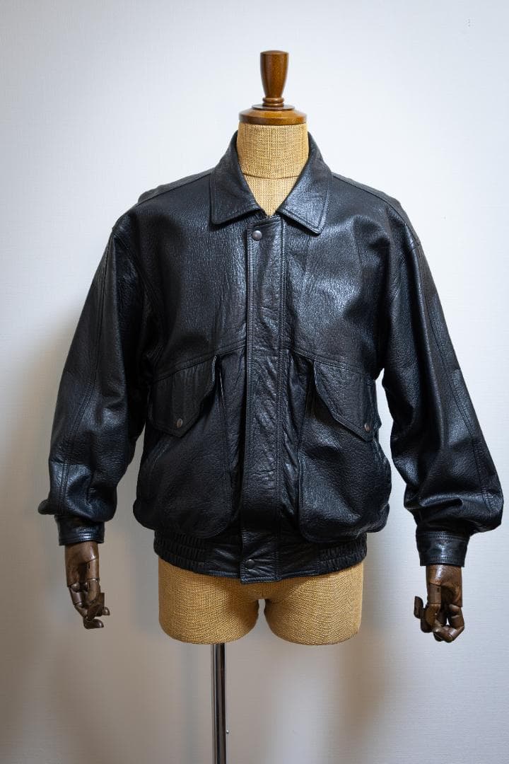 美品日本製THREE GOLD スイングトップレザージャケットヴィンテージ