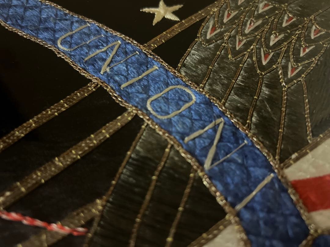 【超稀少】36星旗！スカジャンのルーツ 鷲と星条旗の額装刺繍