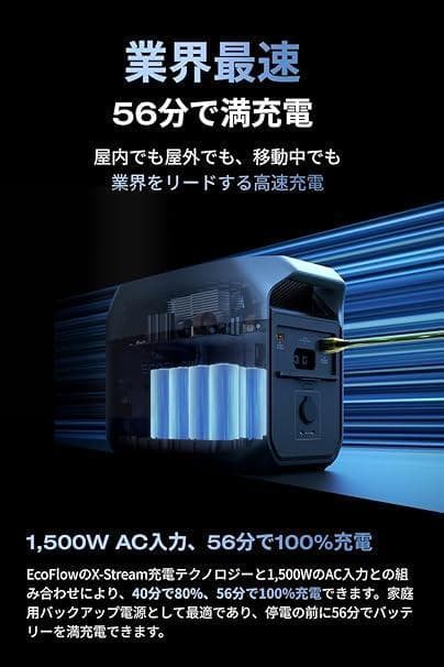 ポータブル電源【EcoFlow DELTA 3】1024wh