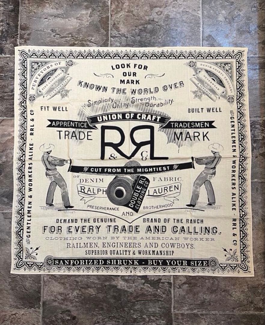 【希少/archive】新品同様DOUBLE RL バンダナ大判スカーフハンカチ