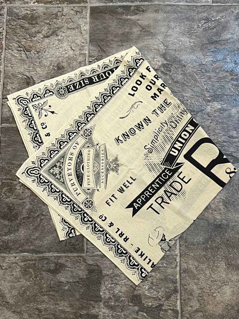 【希少/archive】新品同様DOUBLE RL バンダナ大判スカーフハンカチ