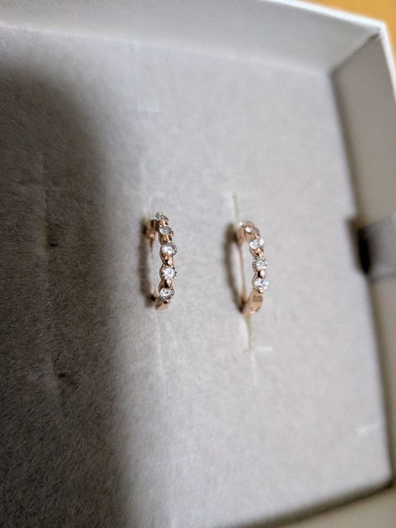 TSUTSUMI K10ダイヤモンドフープピアス