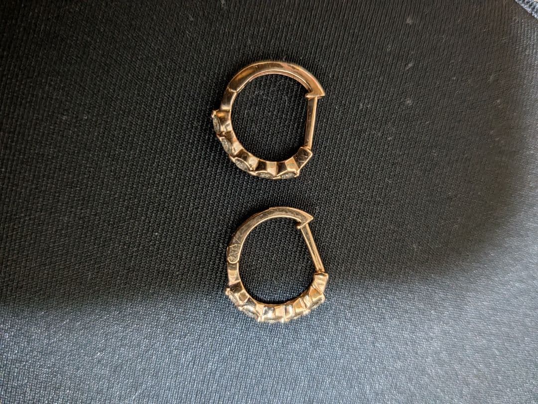 TSUTSUMI K10ダイヤモンドフープピアス