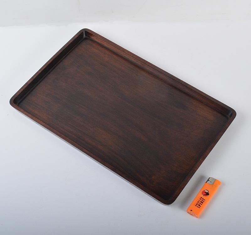 中国 唐木紫檀製　無垢彫　煎茶盆　香盆　M　R4273