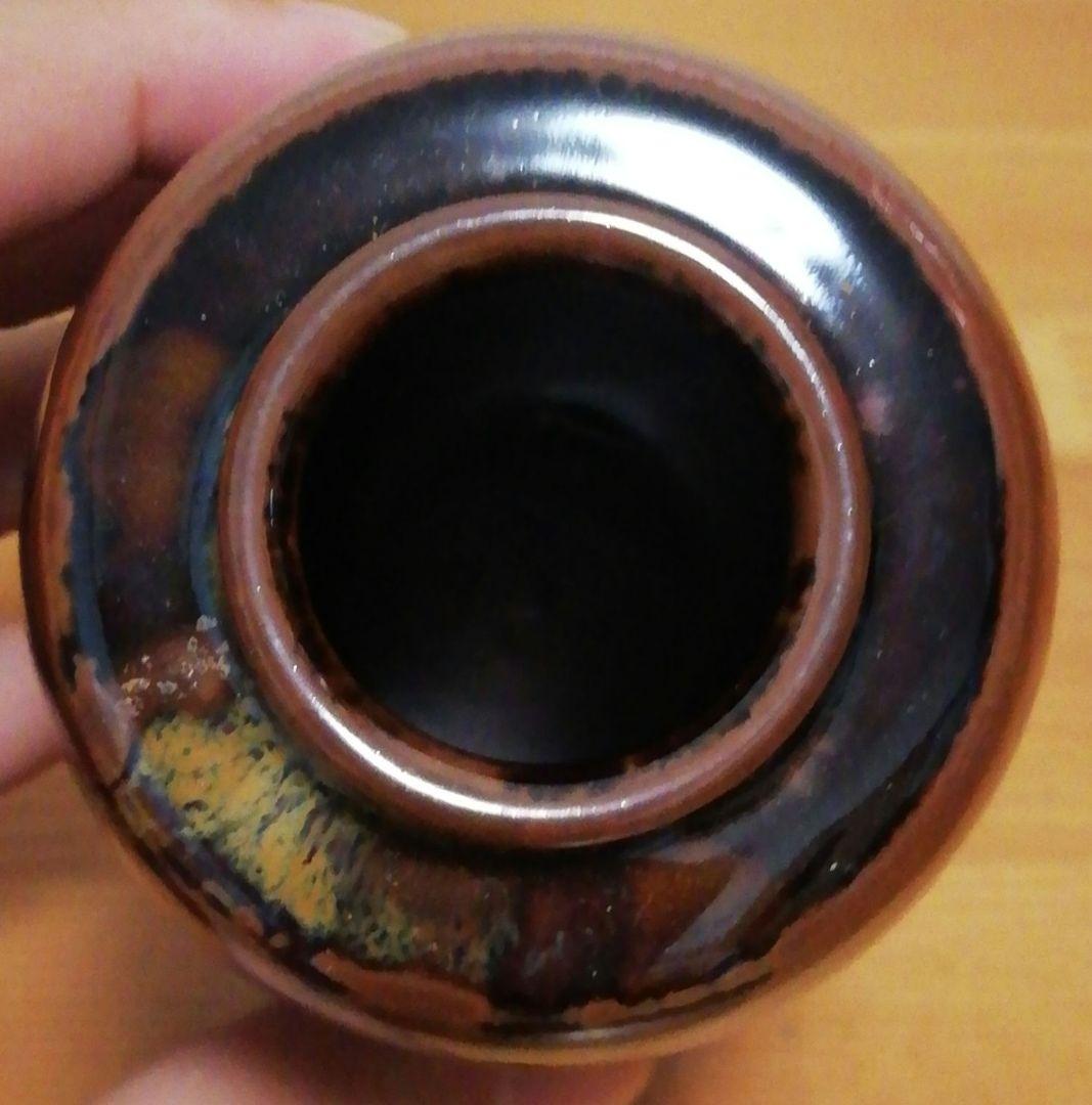 鬼丸雪山作　高取焼　茶入　共箱　仕服付　茶道具