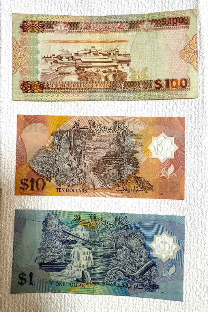 ブルネイ　旧紙幣　1996年　3枚　まとめ