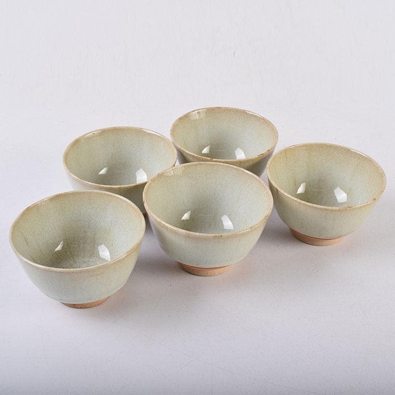 煎茶道具　萬古焼　陶華園造　煎茶碗　十客　共箱　C　R8908