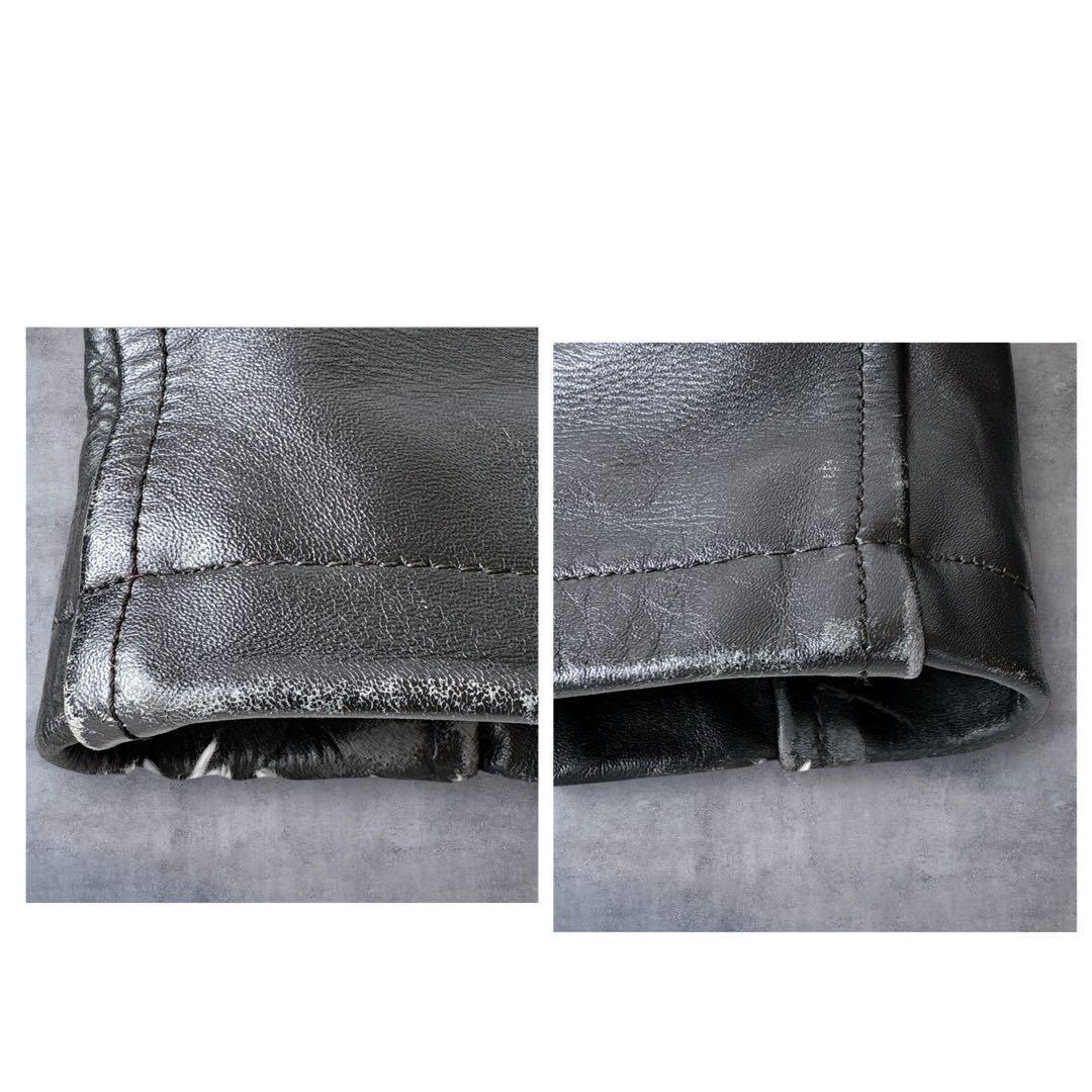 HORN WORKS レザージャケット XL 黒 キルティング 短丈 Y2K