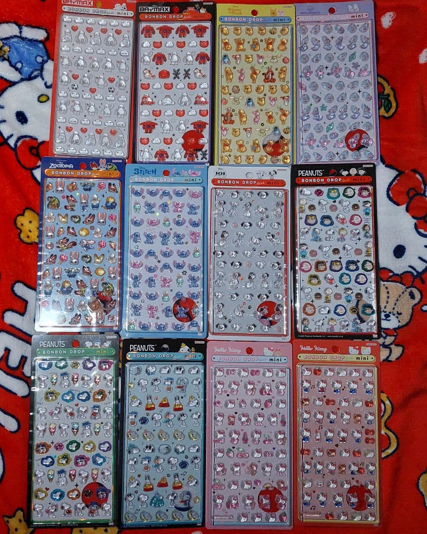 正規品 ボンボンドロップシールミニ ディズニー サンリオ スヌーピー 12点