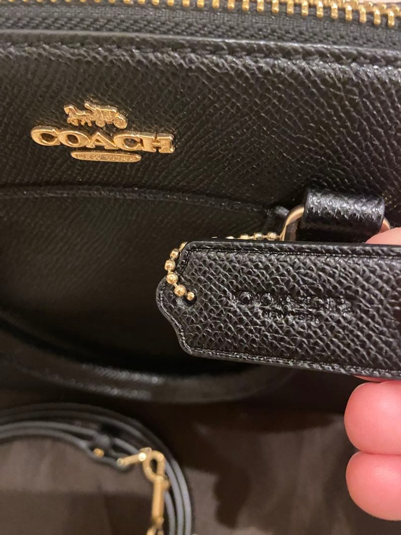 COACH ショルダーバッグ ミニボストン　2way ブラックレザー
