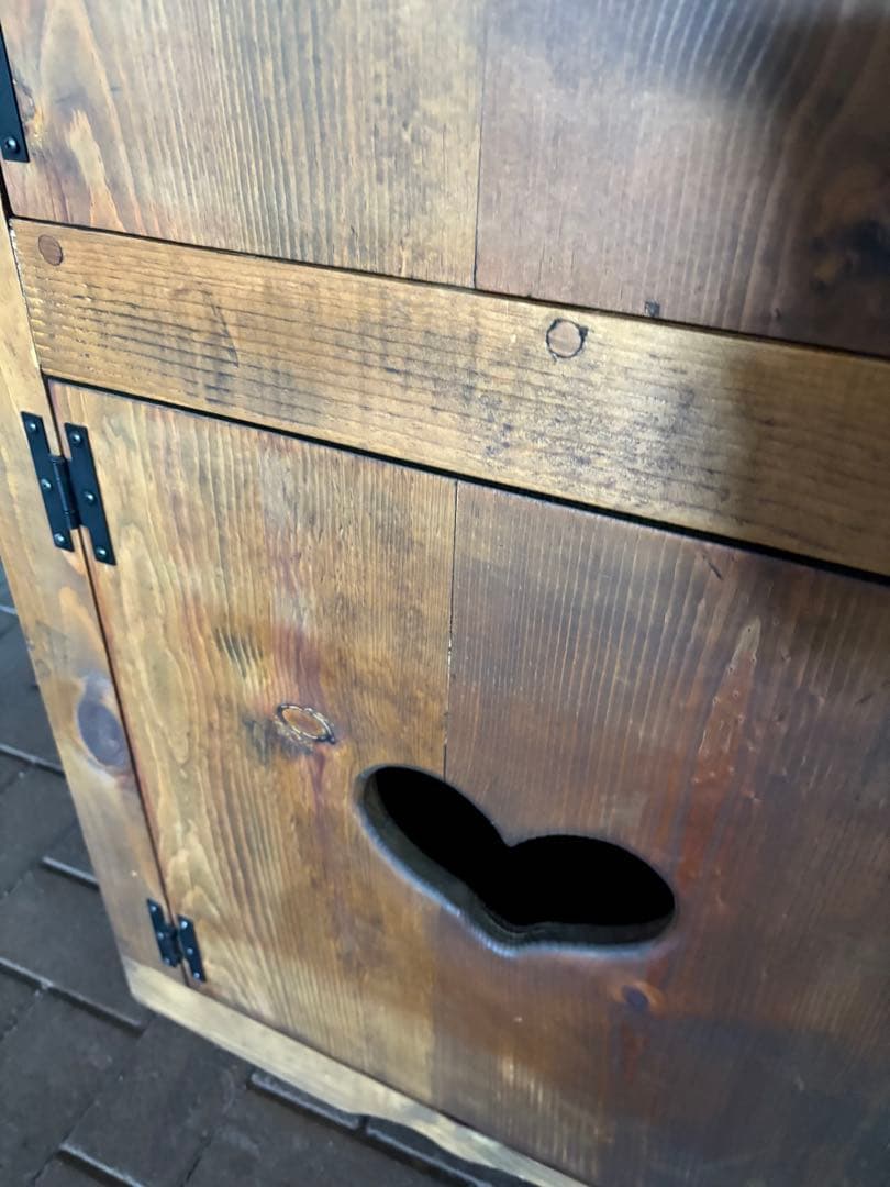 メ*4様 カントリー ナチュラルウッドハート型キャビネット