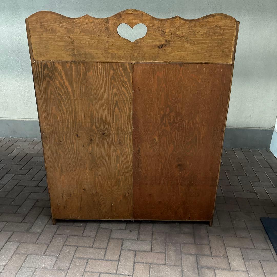 メ*4様 カントリー ナチュラルウッドハート型キャビネット