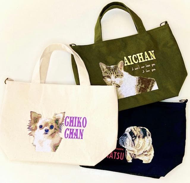 オーダー ペット刺繍トートバッグ 35cm x 23cm