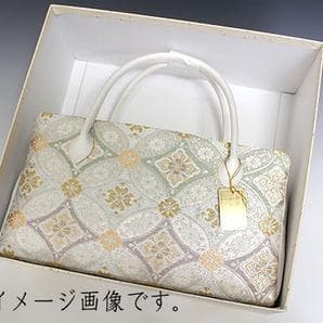 新品未使用 ！！特別セール！！京都 西陣 正絹 帯使用 利休バッグ　25039