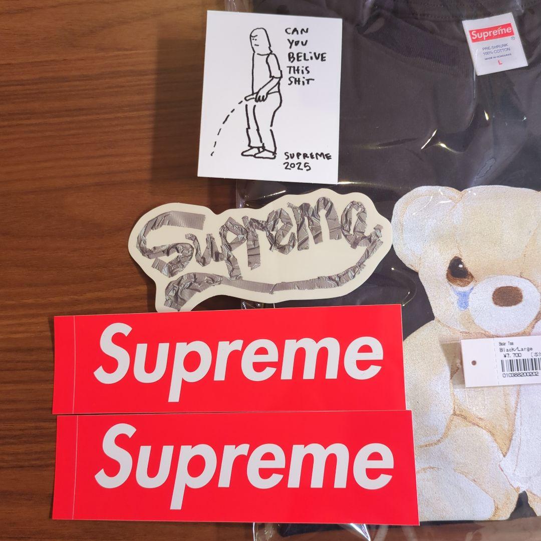 Supreme Bear Tee ブラック Lサイズ シュプリーム　ステッカー付