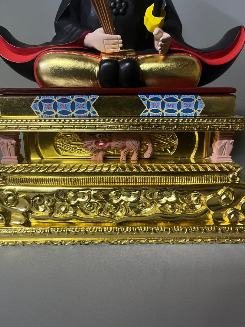 限定特別値引　菅原道真公　木彫り　彩色　天神様　学問の神様　大　23