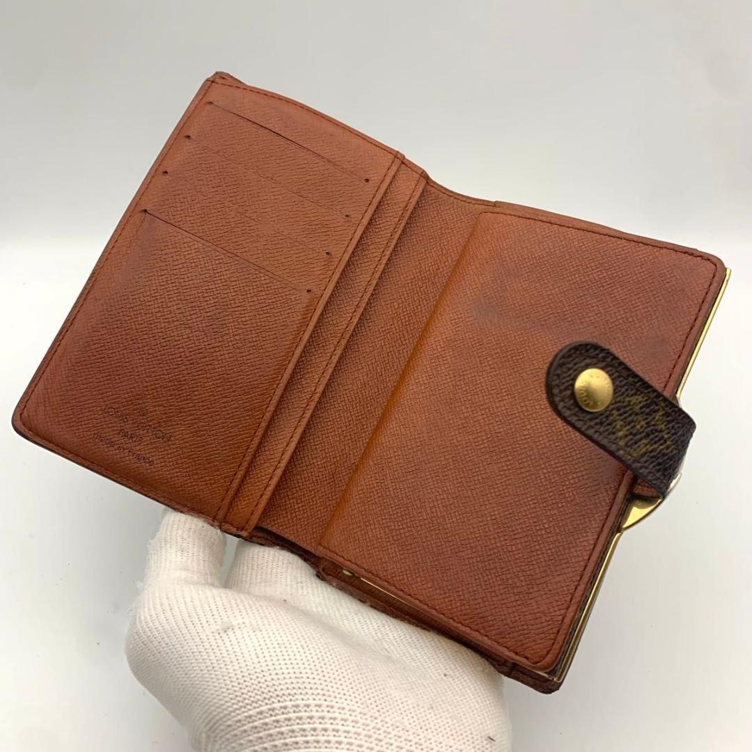鑑定済み ルイヴィトン ポルトフォイユ ヴィエノワ モノグラム 革 財布 がま口