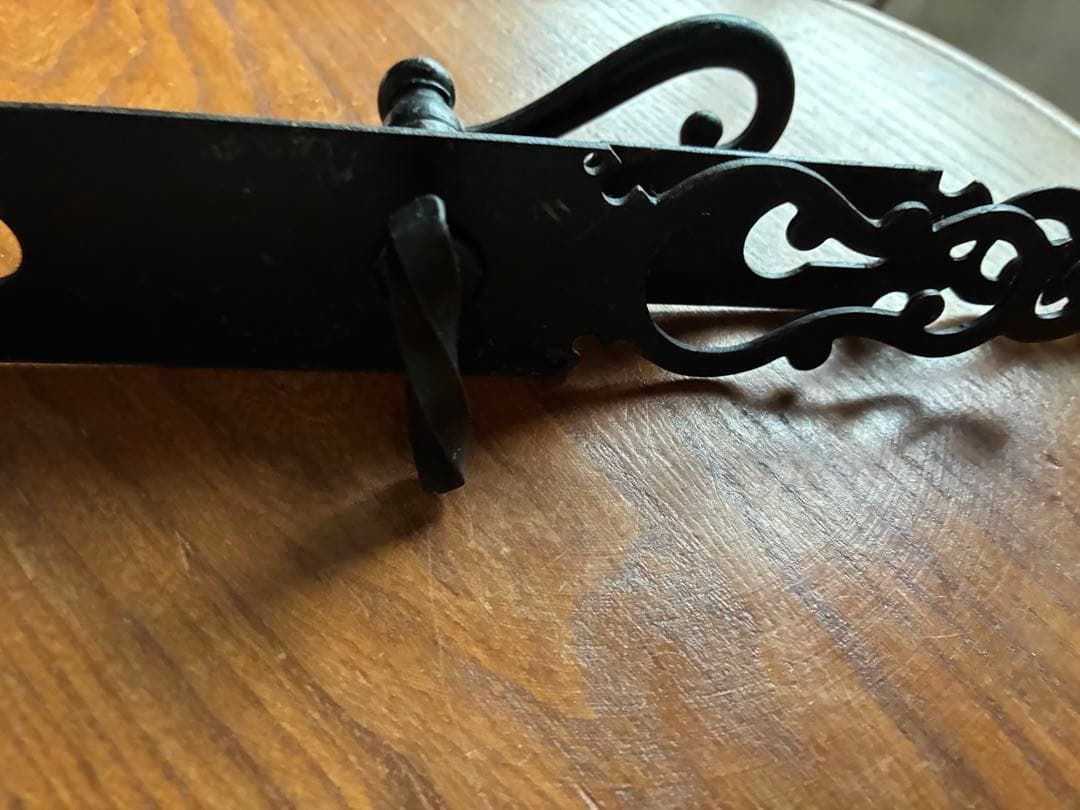 フランス　アンティーク アイアン　ドアノブ　セット　取っ手 ブラック　鋳鉄レア