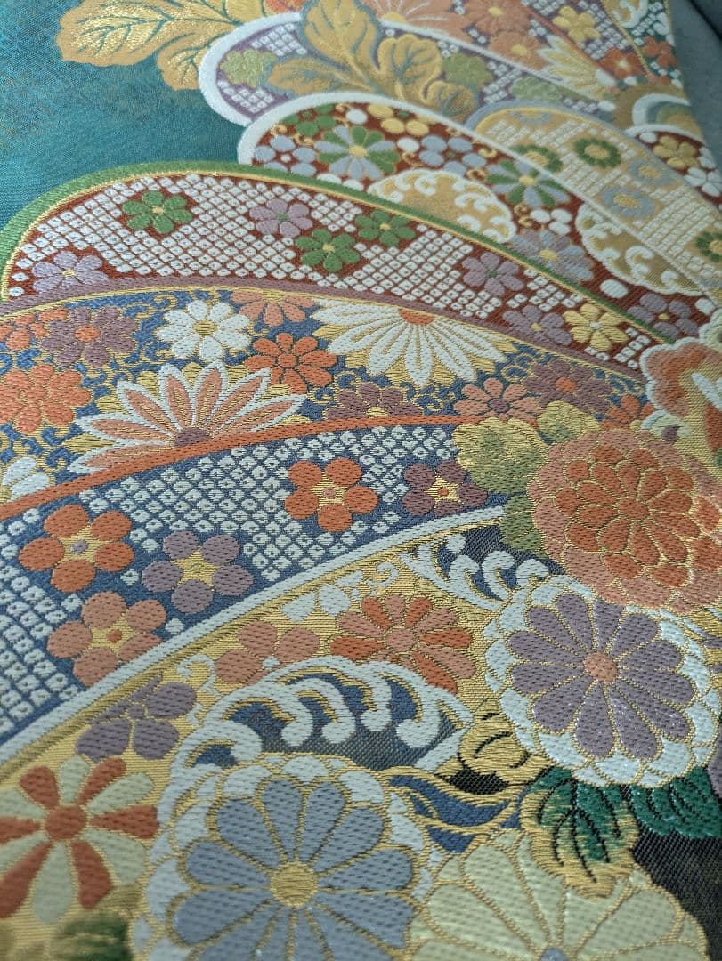 お値引き価格　袋帯 正絹　長さ460cm弱全通　振袖訪問着など