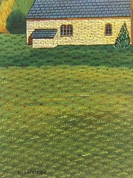 ジェラール・ラパジェス、バス停留所、希少画集画、新品額装付