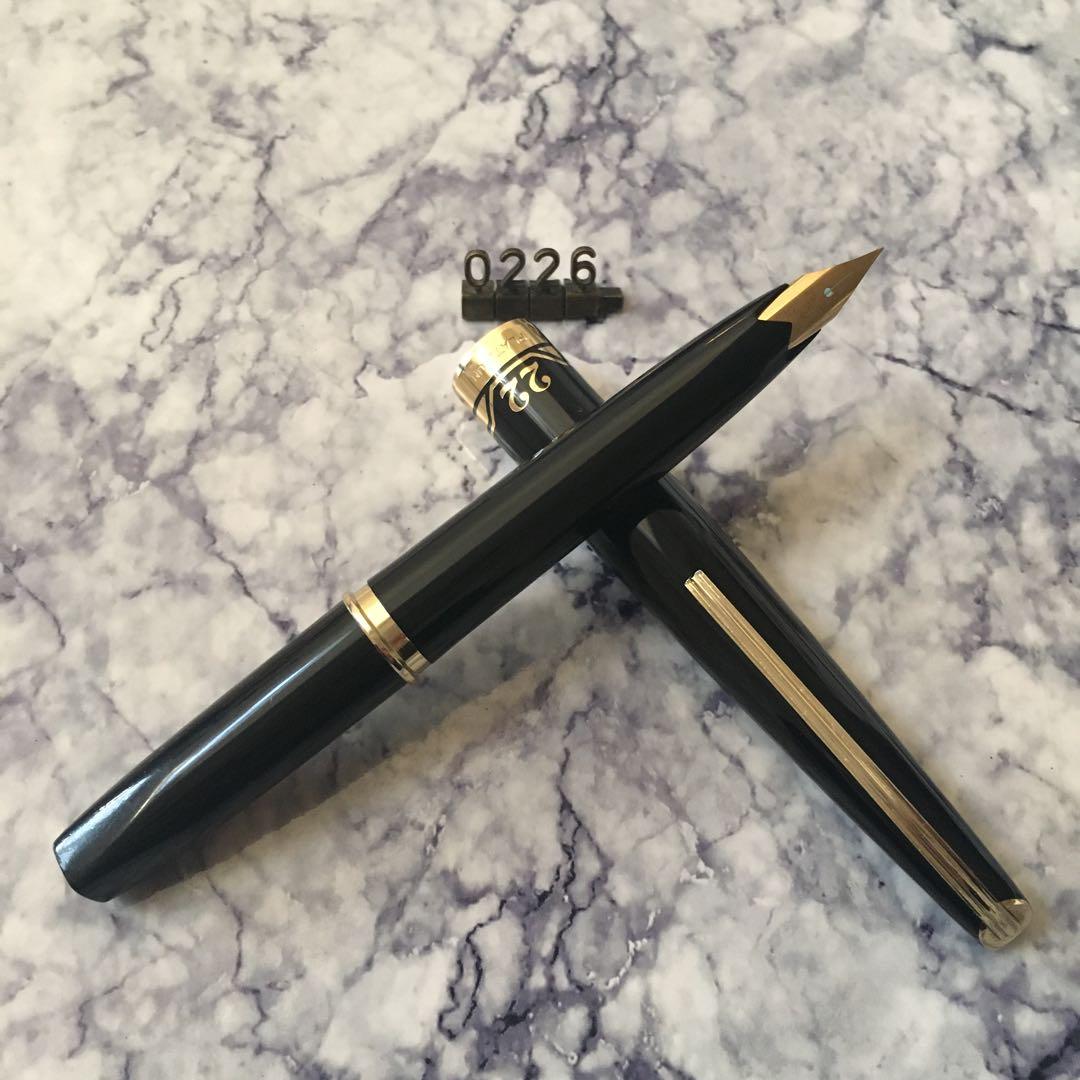 #0226 オーバーホール済み 万年筆 PLATINUM ショート22k