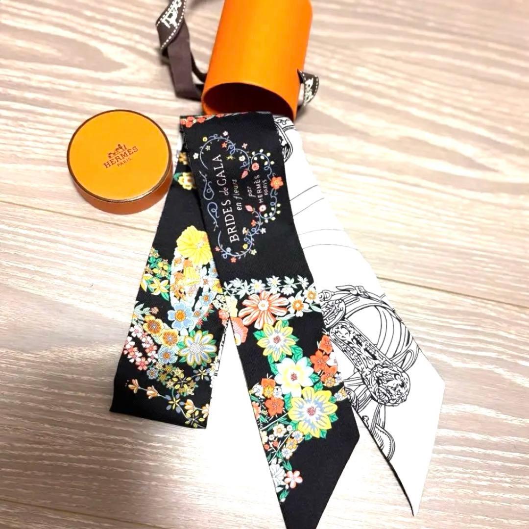 エルメスツイリーBrides de Garaブラックダブルフェイス未使用