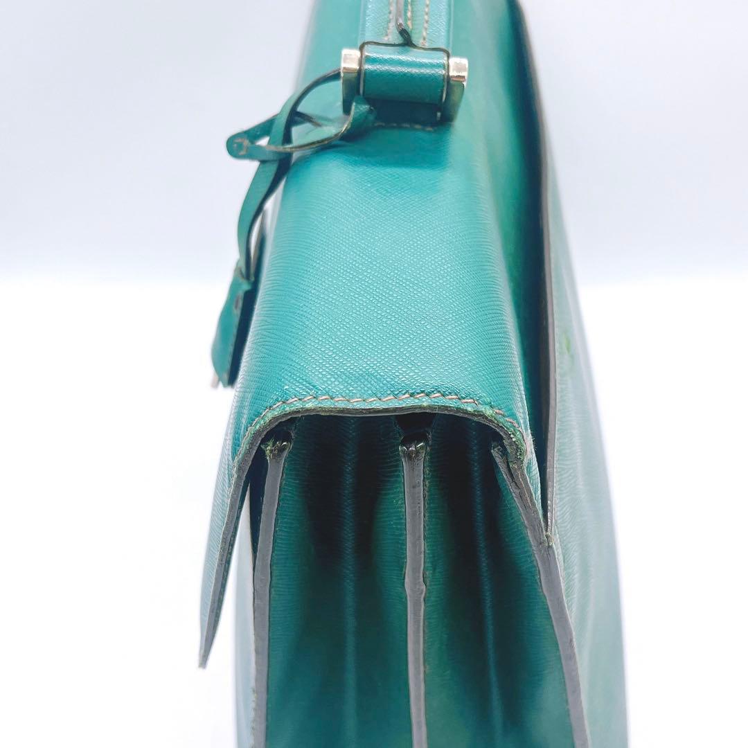 PRADA プラダ　メンズ　レザー　ビジネスバッグ　ブリーフケース　緑
